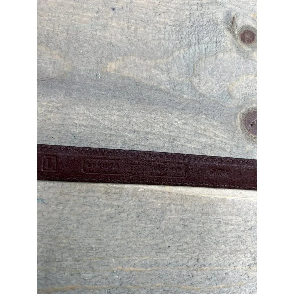 Fossil LARGE brown leather snakeskin belt women’s